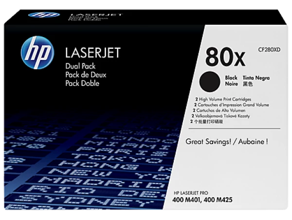 HP CF280XD Toner Black 2x6,9K No.80X (Eredeti)